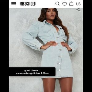 Missguided denim button up dress. NWT never been worn!